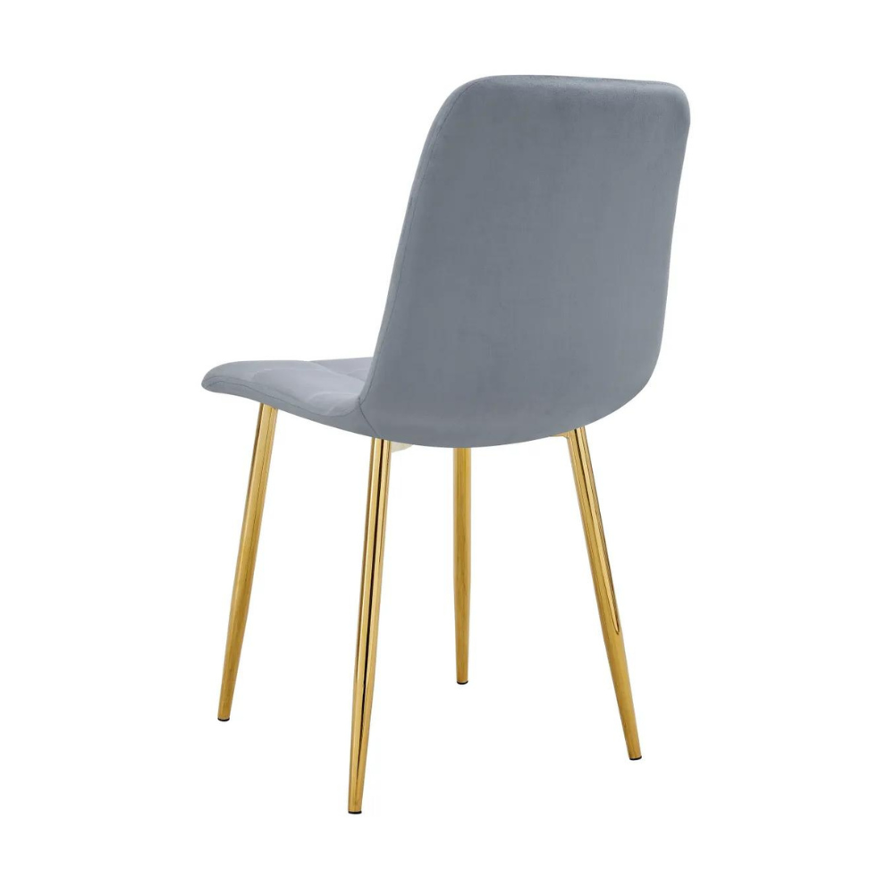 Chaise Elisa Or velours Gris