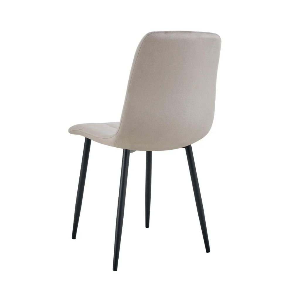 Chaise Elisa Noir velours Taupe