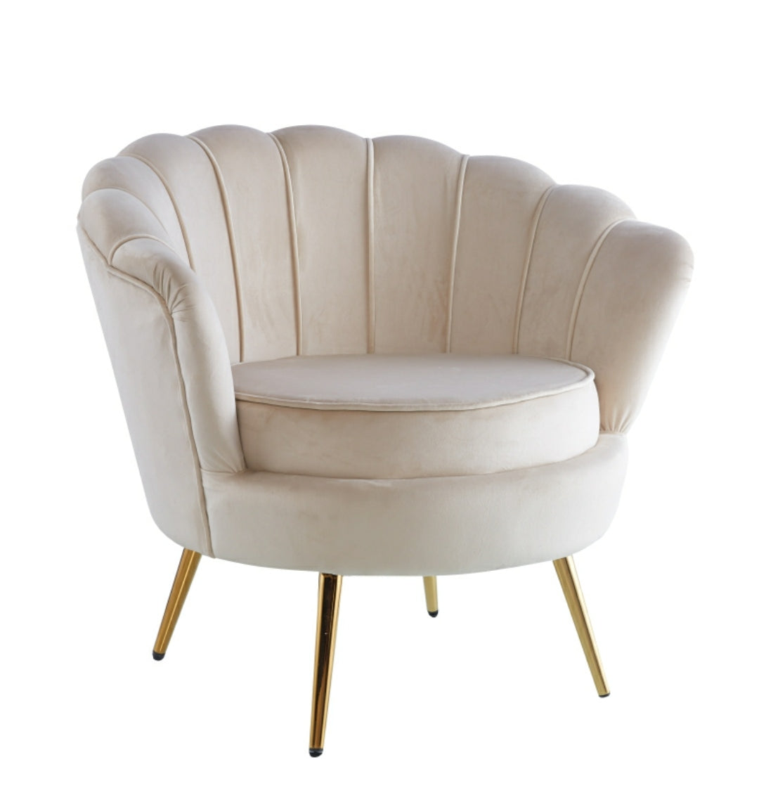 Fauteuil Quinconce Or velours beige