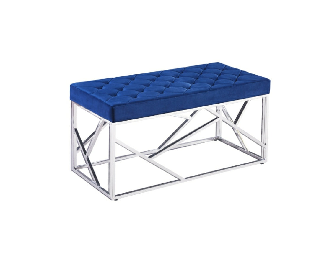 Banquette Géomag Argent velours Bleu