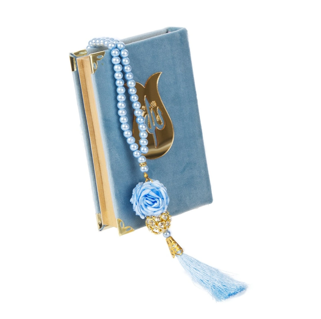 Coffret Karim velours bleu turquoise