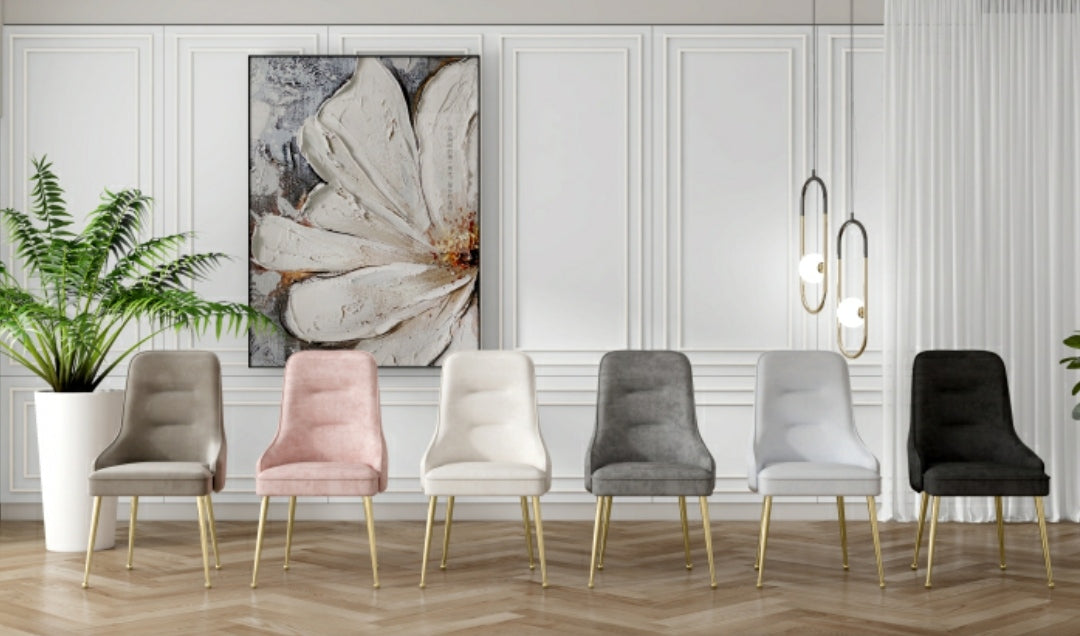 Chaise Zip Or velours beige