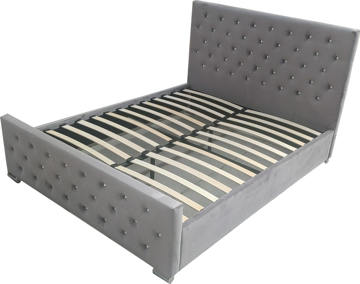 Lit capitonné Capucins gris