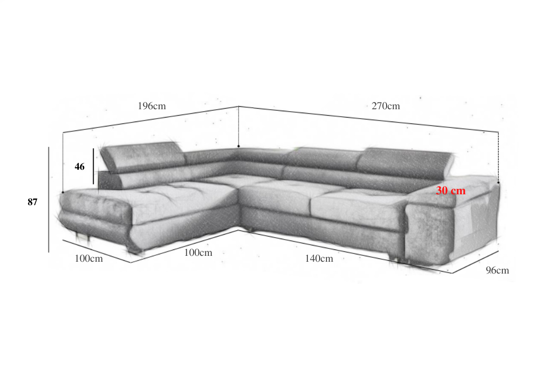 Canapé d'angle Toulouse convertible Beige