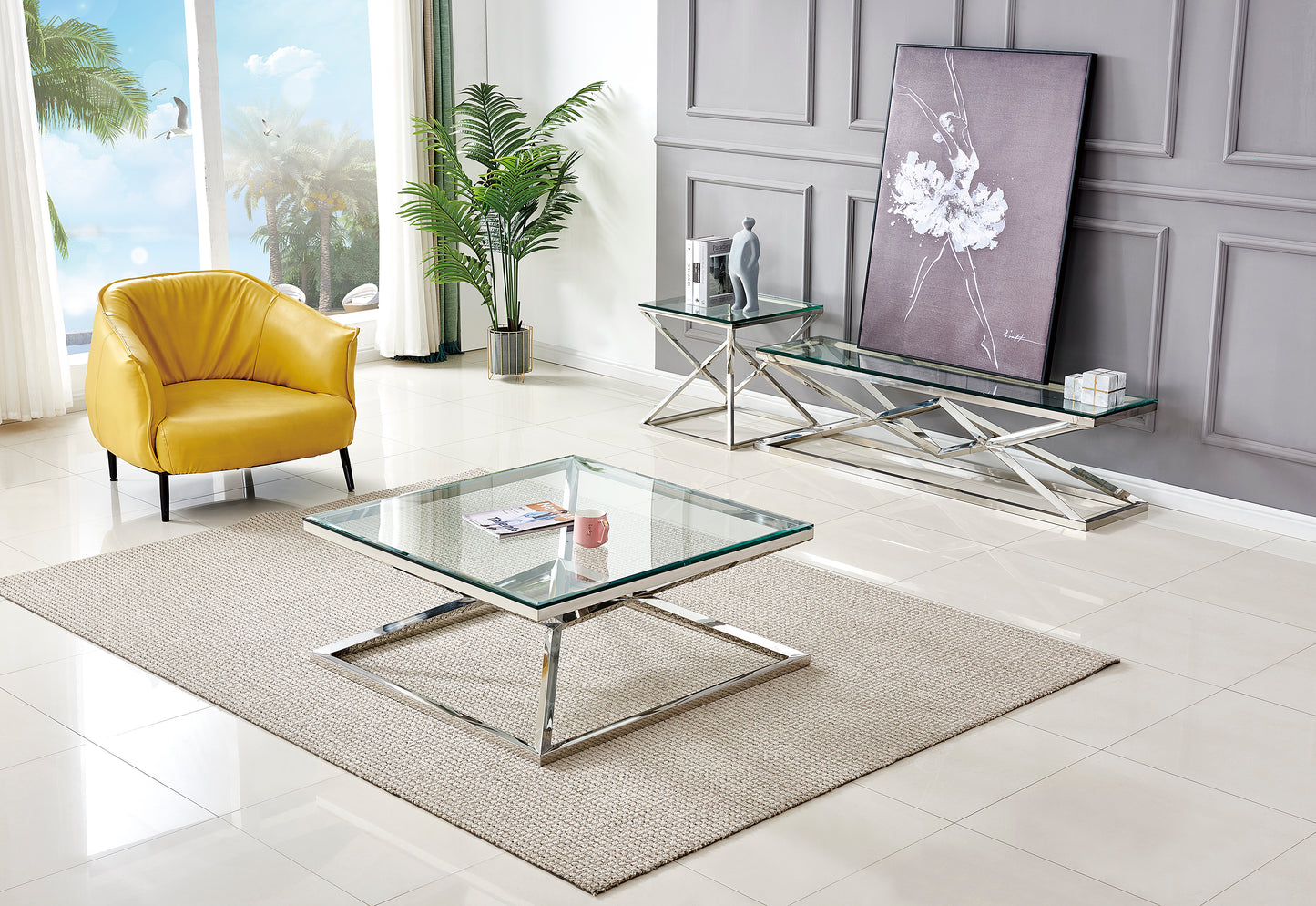 Table basse Opéra Argent