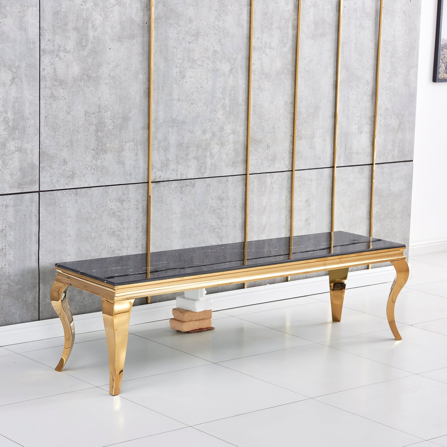 Meuble TV Nansouty Or Marbre noir