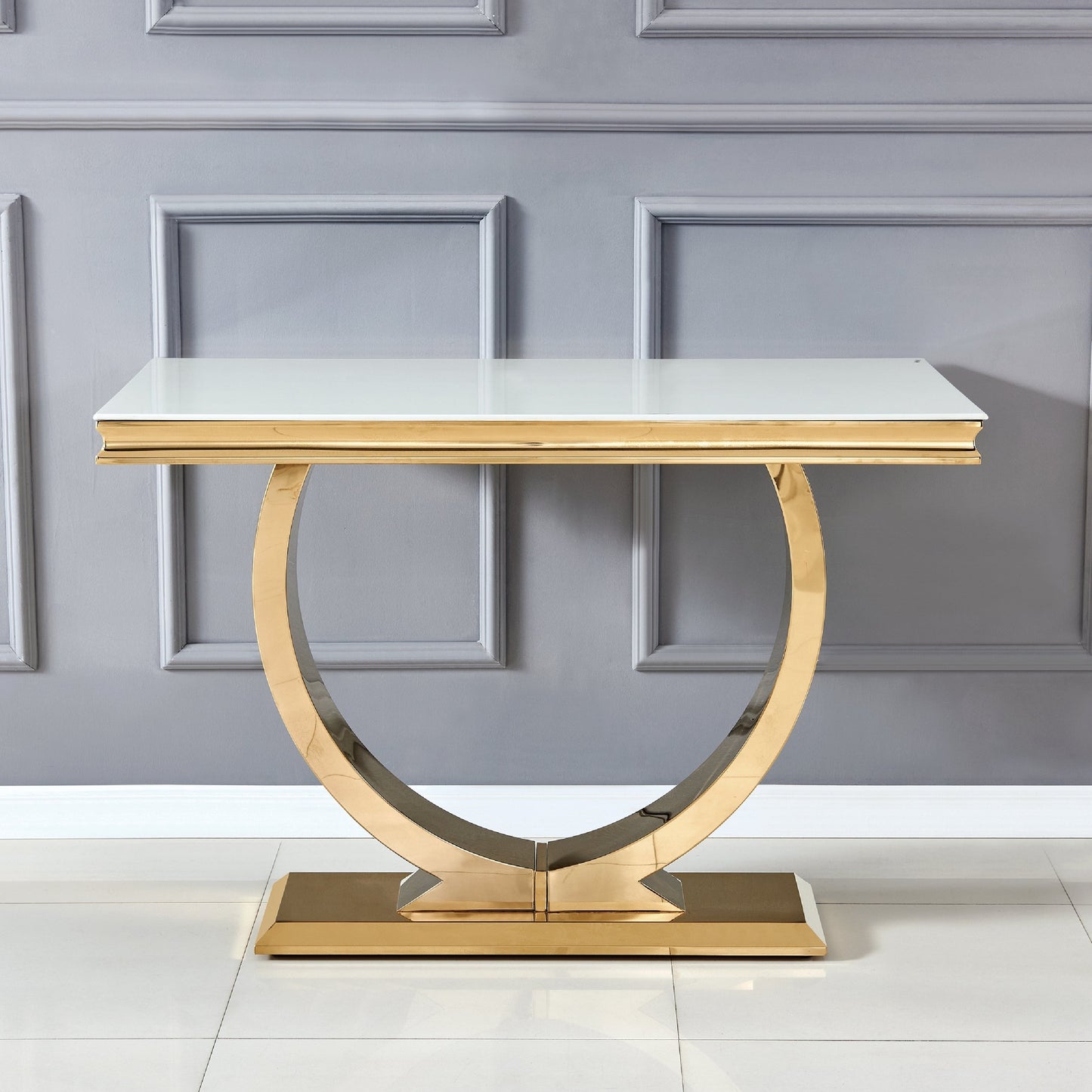 Console Omega Or Verre blanc