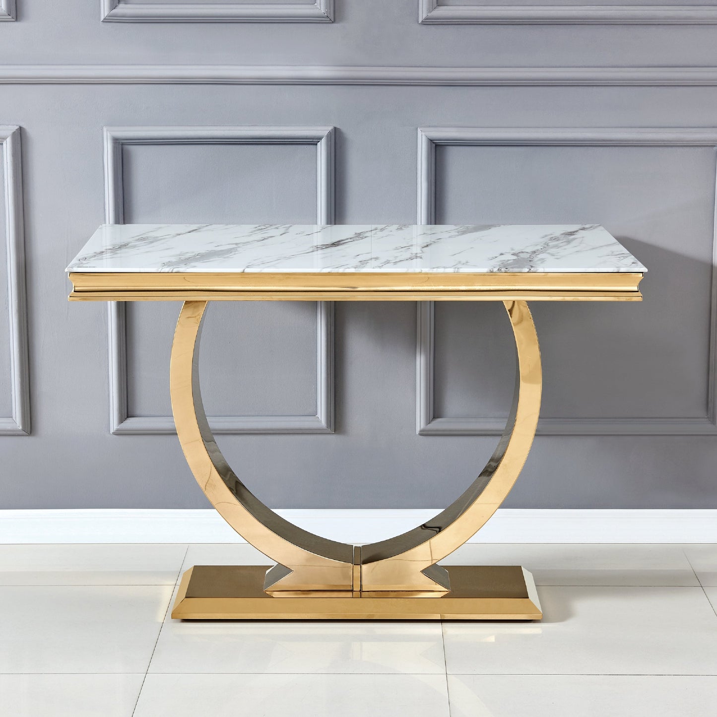 Console Omega Or Marbre blanc