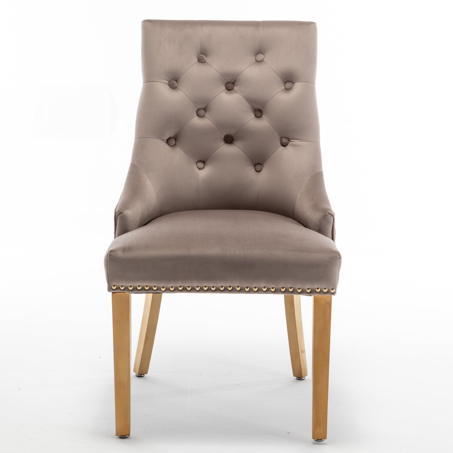 Chaise Stalingrad matelassée Or velours Moka