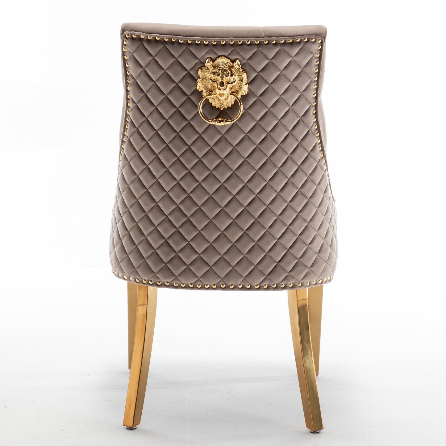 Chaise Stalingrad matelassée Or velours Moka