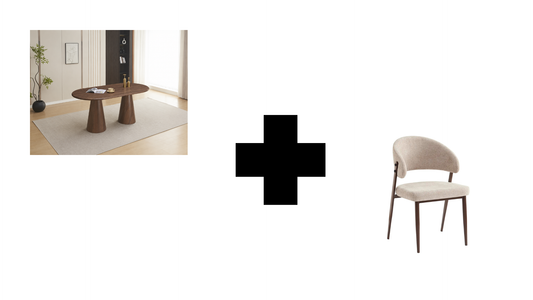 Lot table à manger Iconic 180x90cm effet bois noyer + chaises Lamia effet noyer