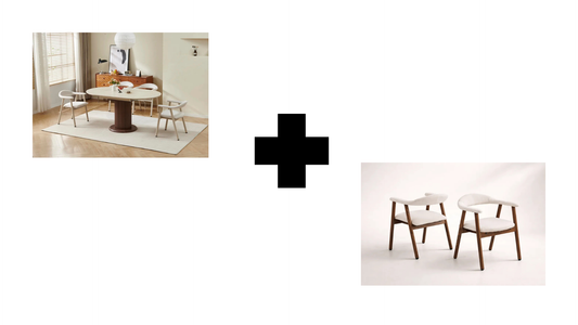 Lot table à manger Loka extensible effet noyer + chaises Berita effet noyer