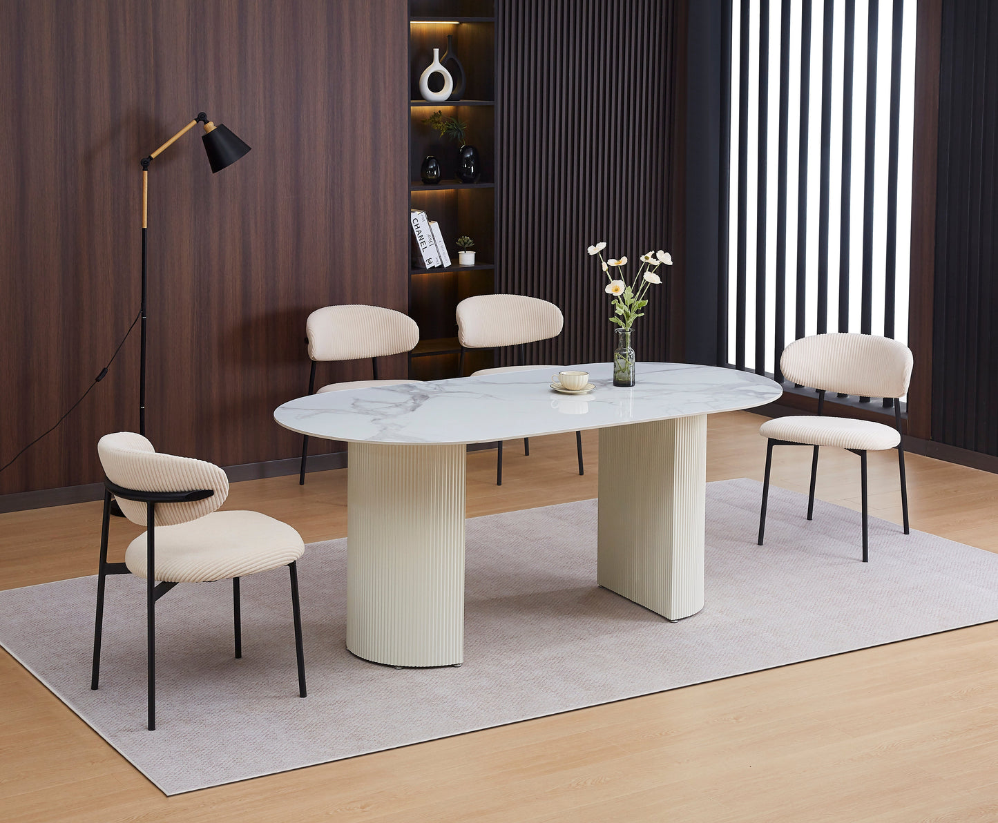 Chaise Lulu - Structure Metal Noir, Style Varna