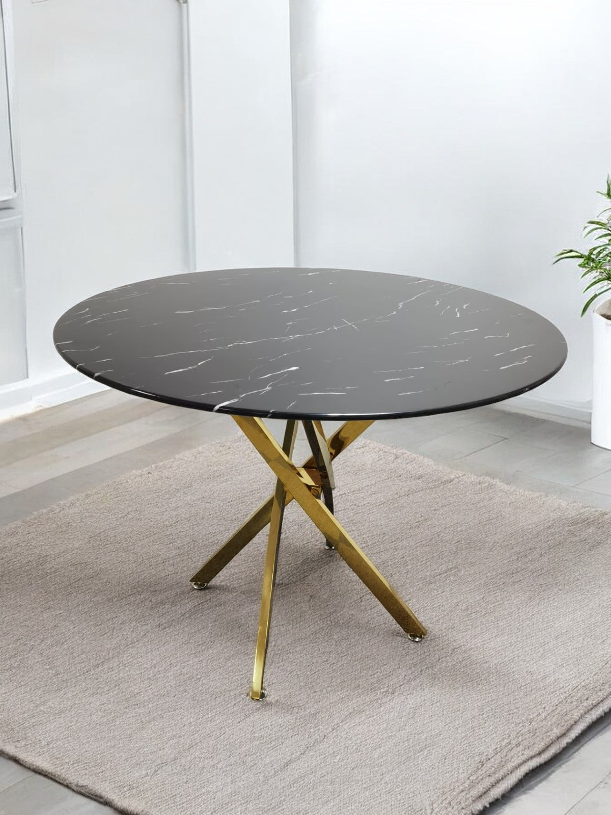 Table à manger Olivia ronde pied chrome
