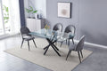Table à manger Olivia transparent pied noir 150cm