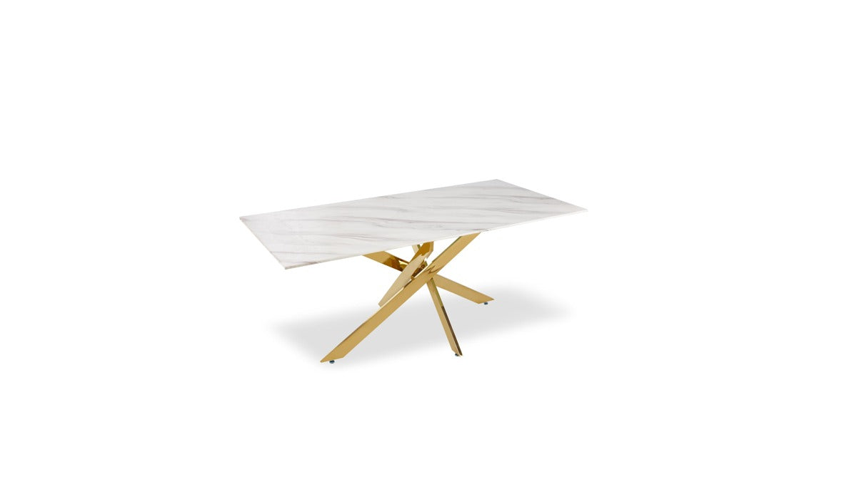 Table à manger Olivia pied chrome 150cm