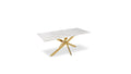 Table à manger Olivia pied doré 150cm