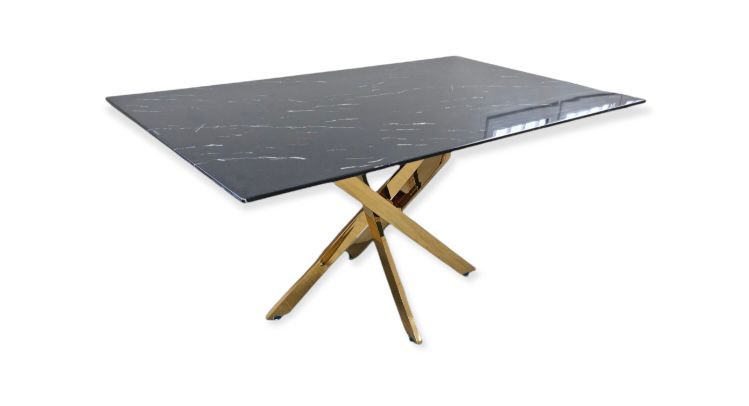 Table à manger Olivia pied chrome 150cm
