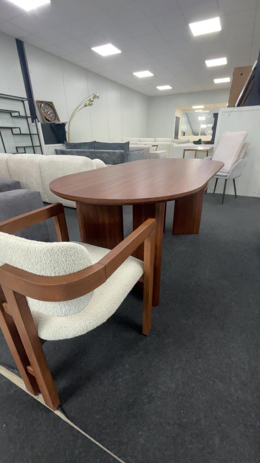 Table à manger Numidia effet noyer 180x90x75 cm