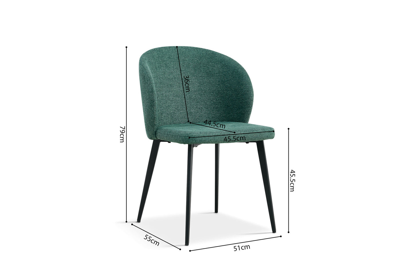 Chaise Toledo tissu Vert