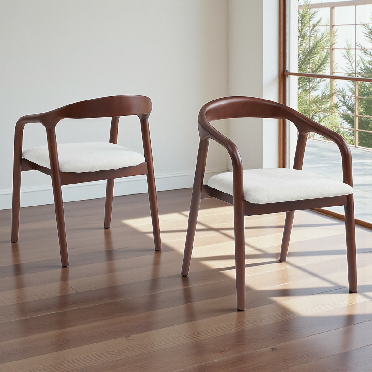 Chaise Carlyon bois d'hévéa pied chêne