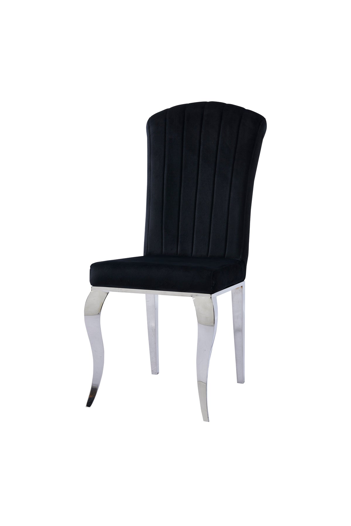 Chaise Nino velours beige pieds chrome