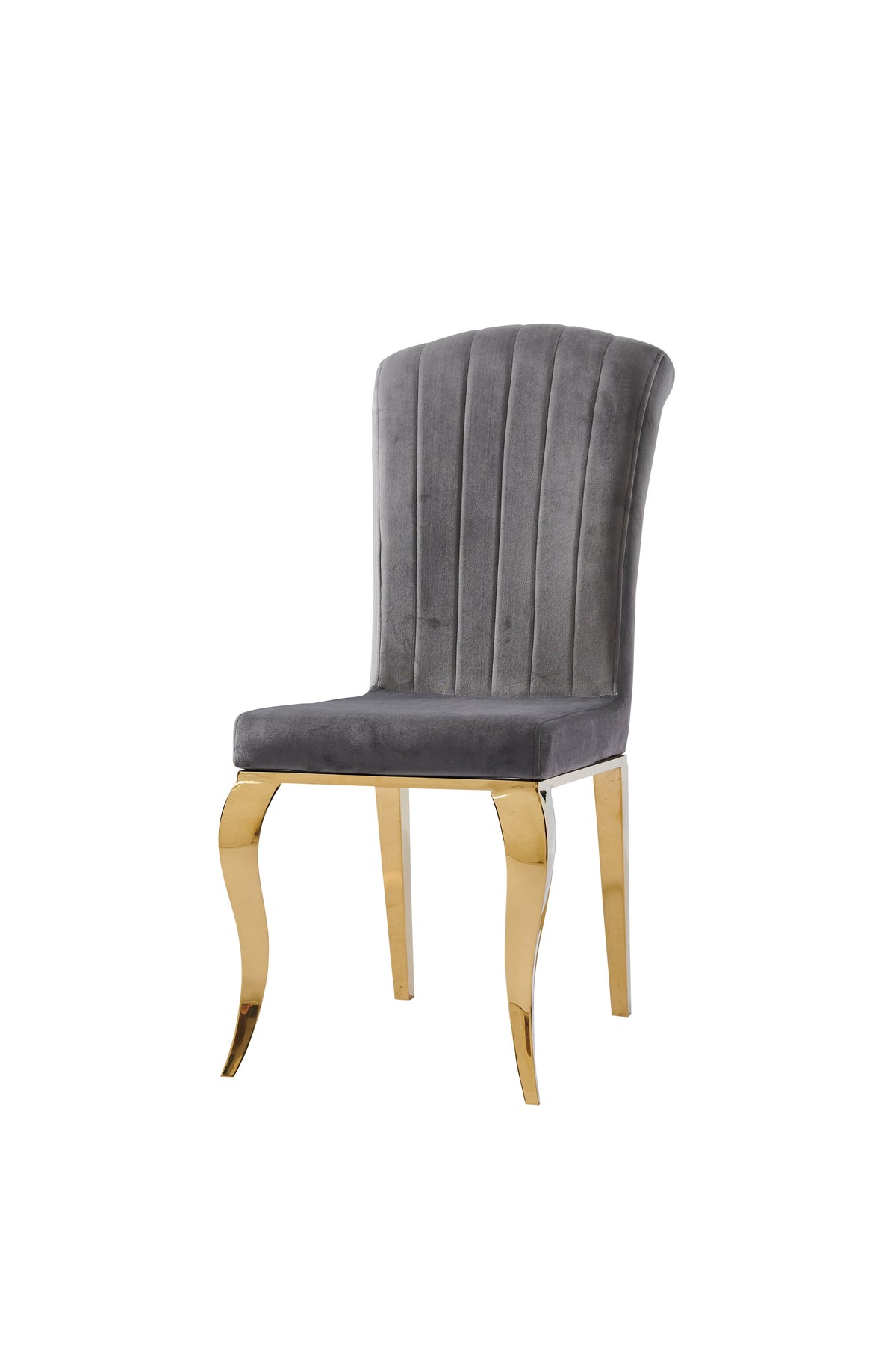 Chaise Nino velours beige pieds chrome