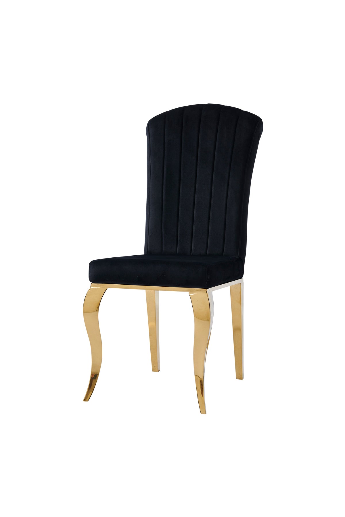 Chaise Nino velours gris pied doré