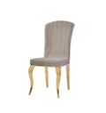 Chaise Nino velours taupe pied doré