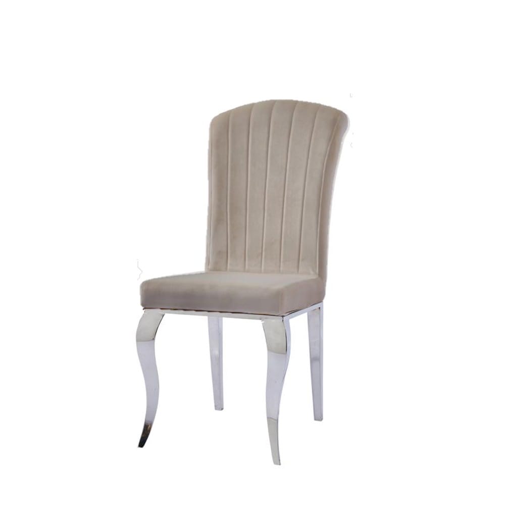 Chaise Nino velours noir pied chrome