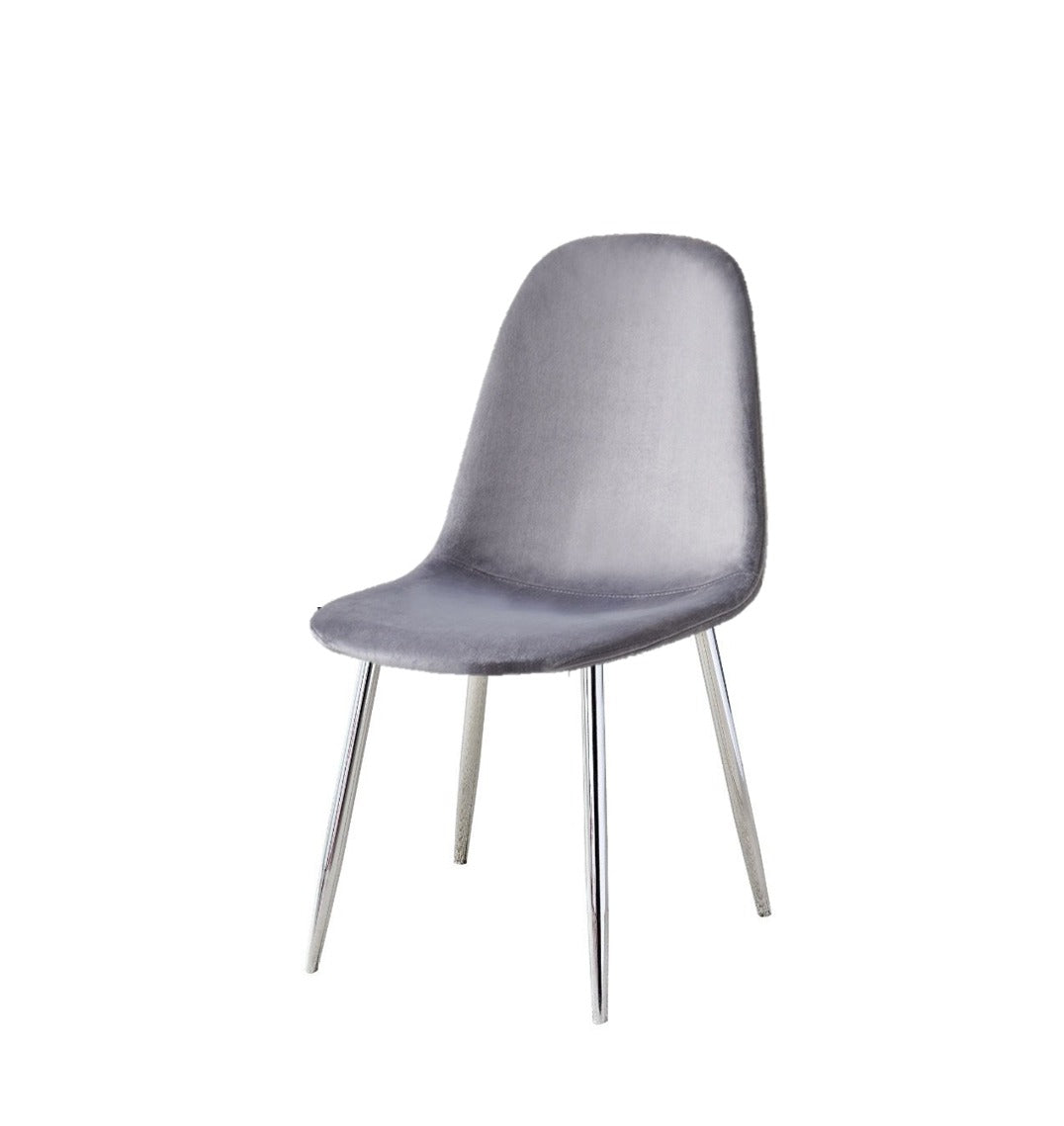 Chaise Scandinave taupe pied chrome
