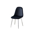 Chaise Scandi velours noir pieds en acier inoxydable argenté