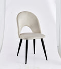 Chaise Amélia velours taupe pied noir