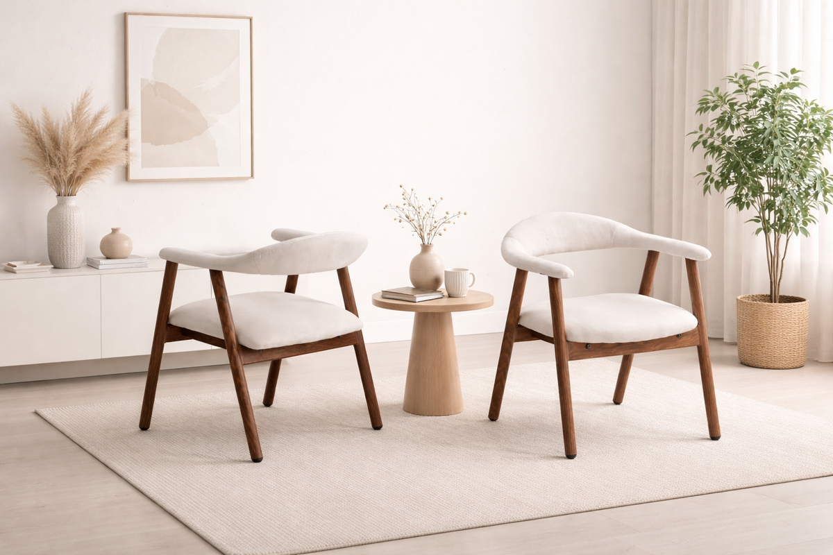 Chaise Berita tissu velours pied travertin