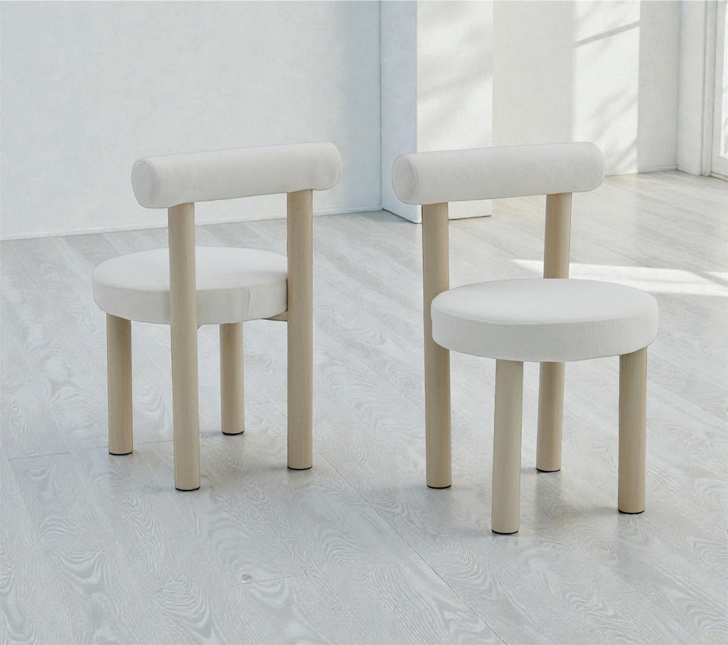 Chaise Irina velours beige pied travertin