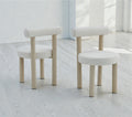 Chaise Irina velours beige pied travertin