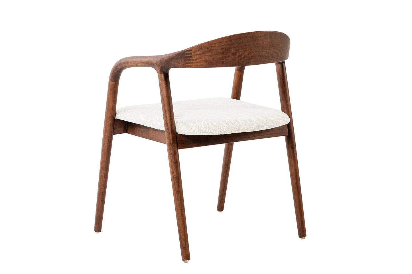 Chaise Clarisse en Bois de Frêne couleur Noyer Tissu Beige