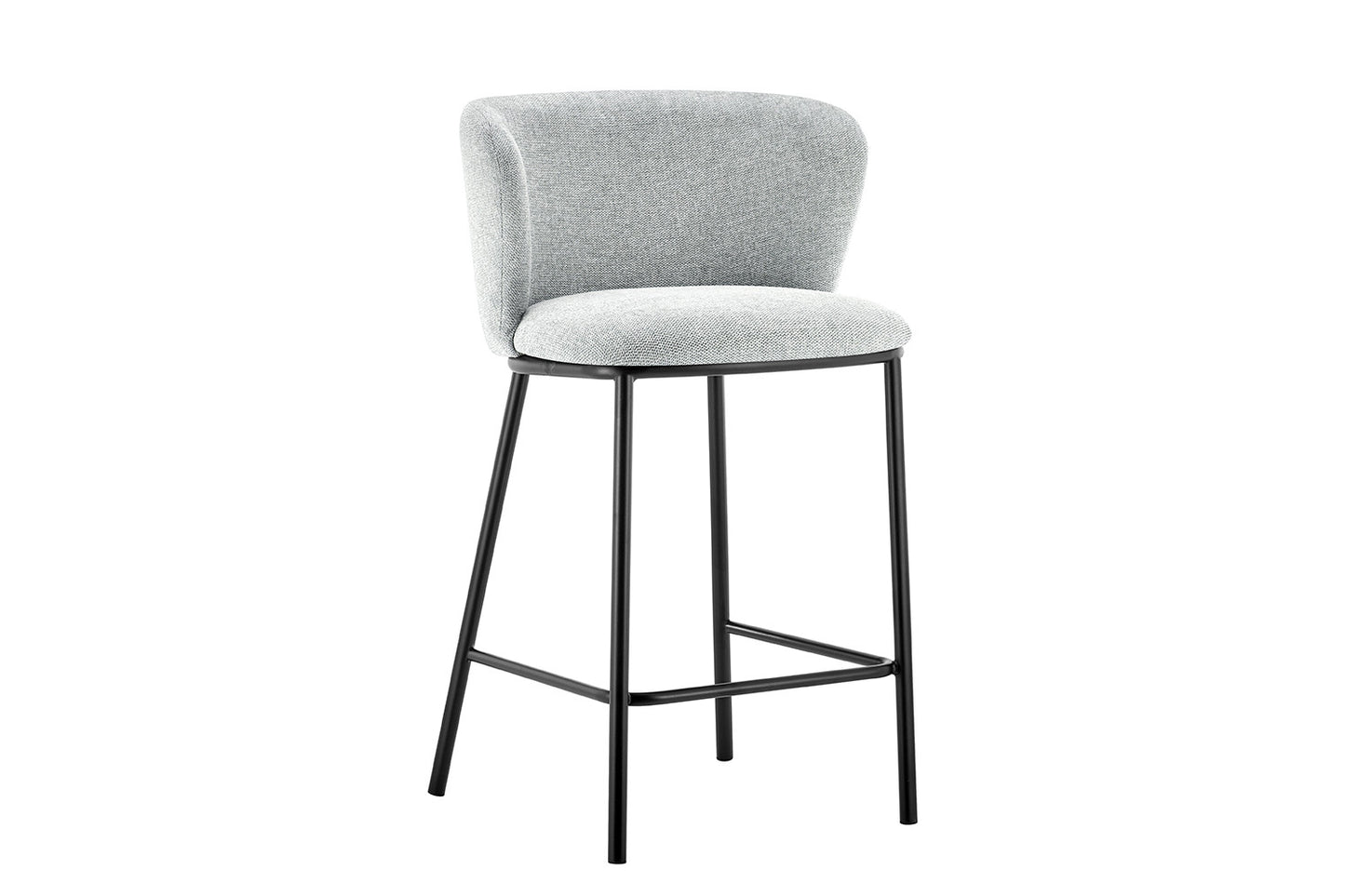 Tabouret de comptoir Arthur Pied Métal noir Tissu