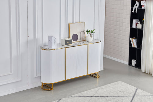 Buffet Esmée céramique pied doré 180cm