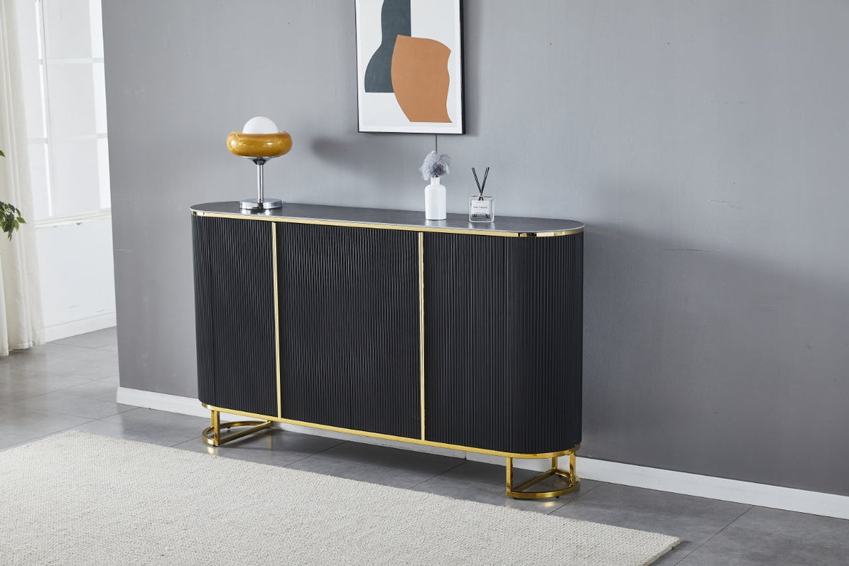 Buffet Esmée céramique pied doré 180cm