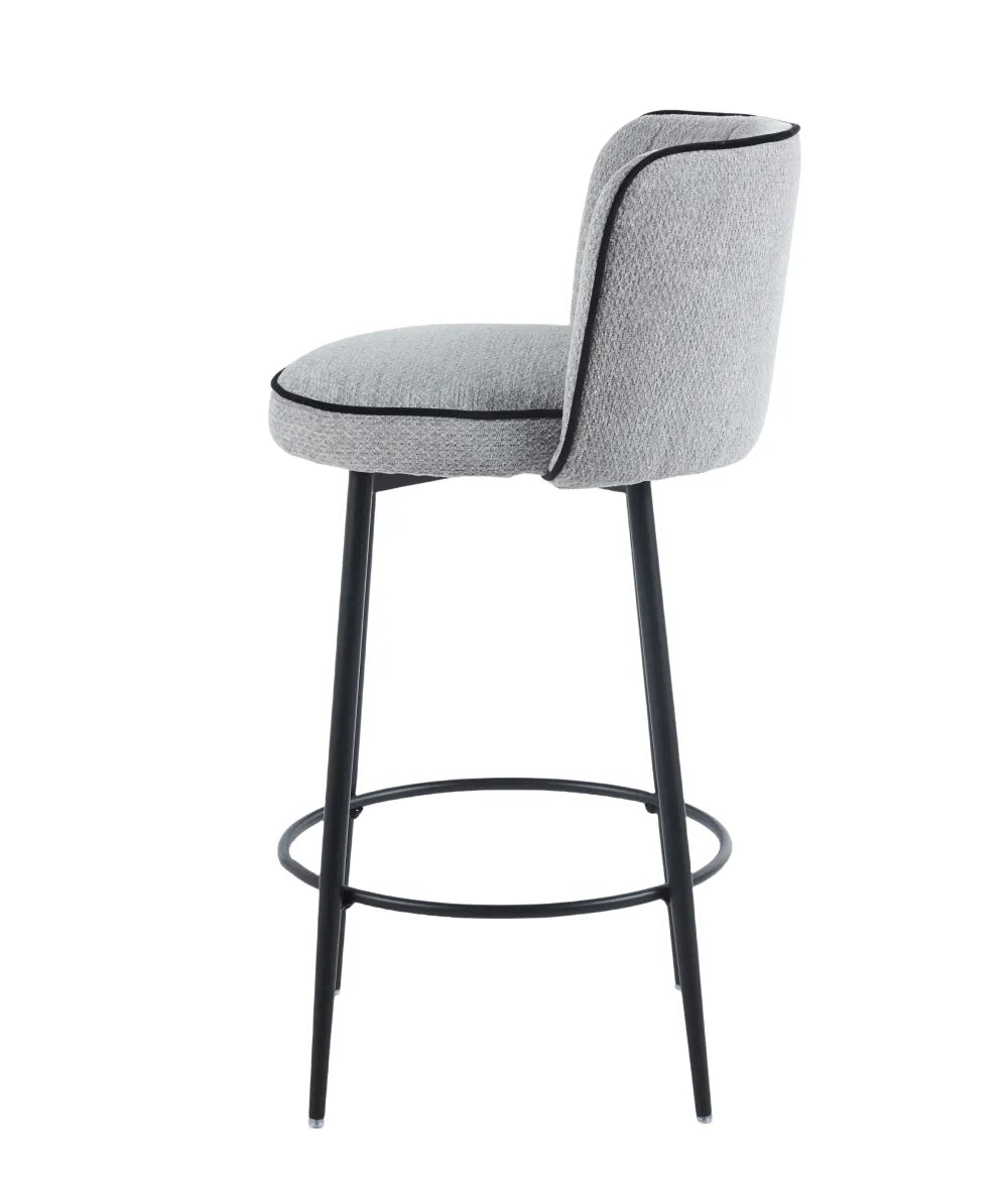 Tabouret de comptoir cathy Pied Métal noir Tissu