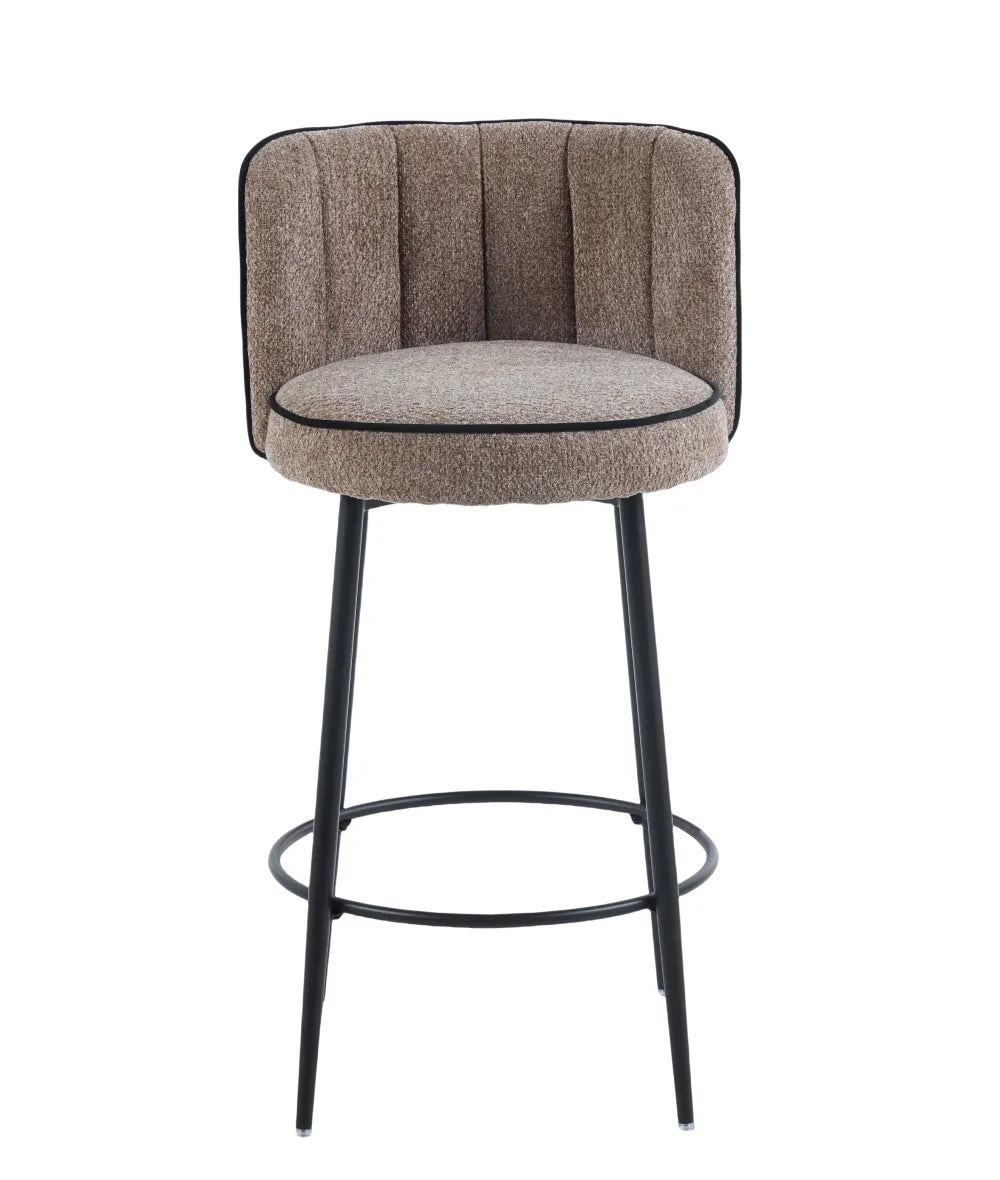 Tabouret de comptoir cathy Pied Métal noir Tissu