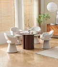 Table à manger Victoria noyer MDF ⌀ 110cm