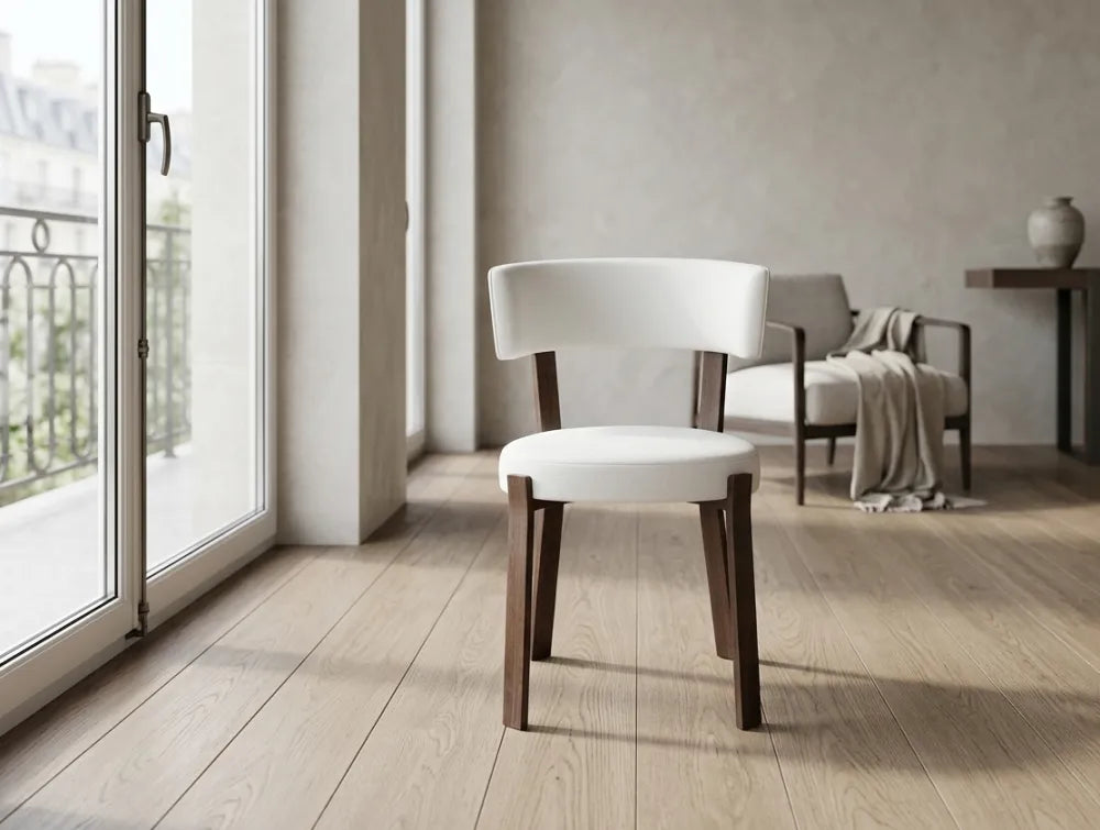 Chaise Nordik Pied Effet Noyer Assise Marbella
