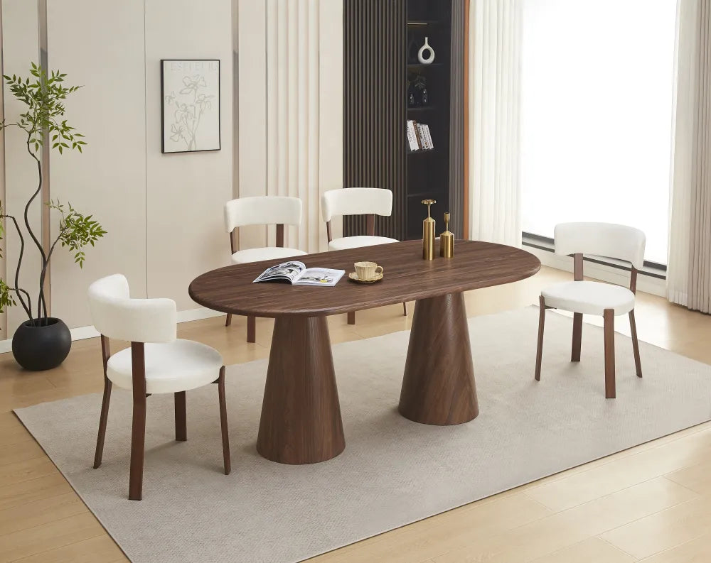 Chaise Nordik Pied Effet Noyer Assise Marbella