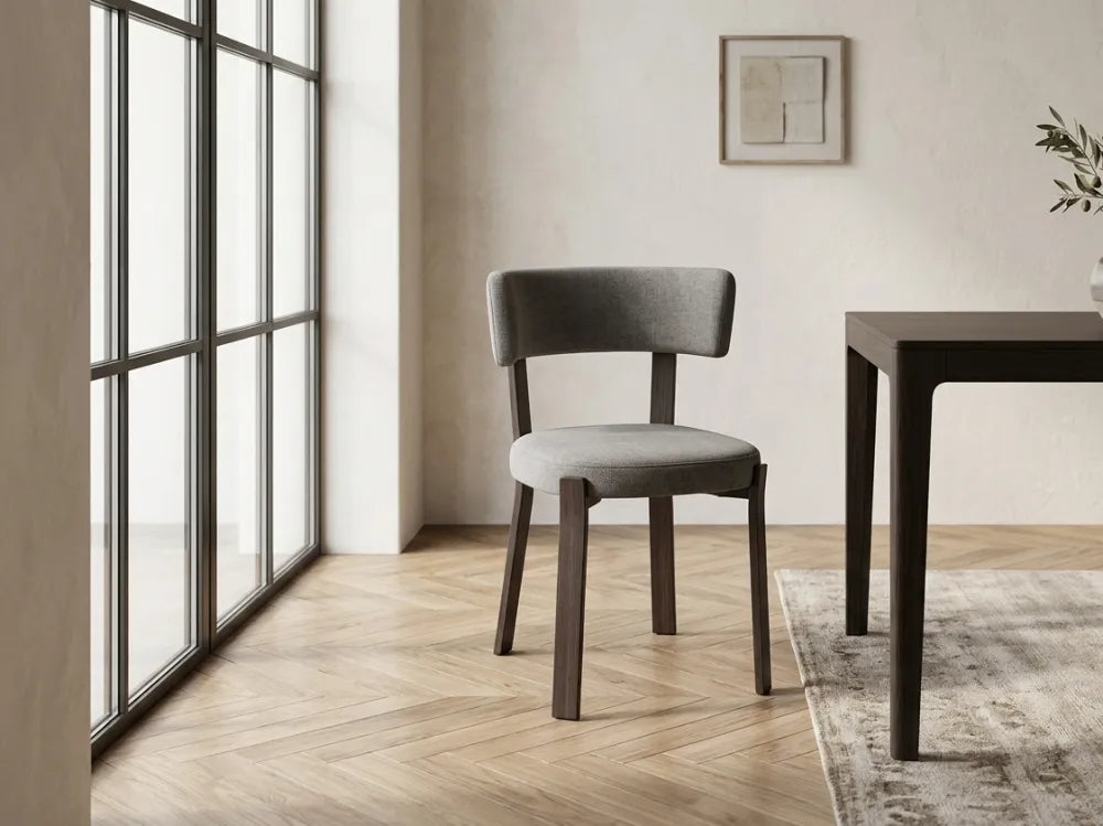 Chaise Nordik Pied Effet Noyer Assise Marbella
