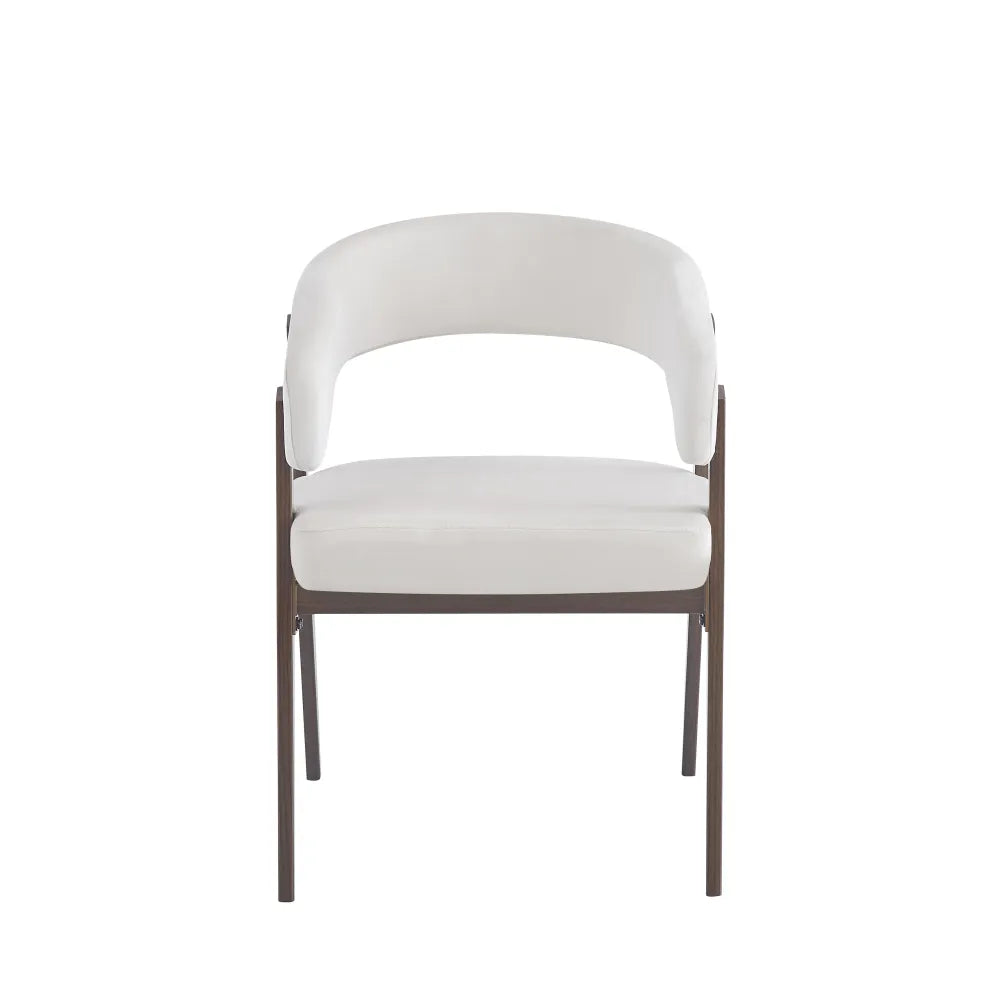 Chaise Alicia pieds Effet Noyer Assises Velours beige