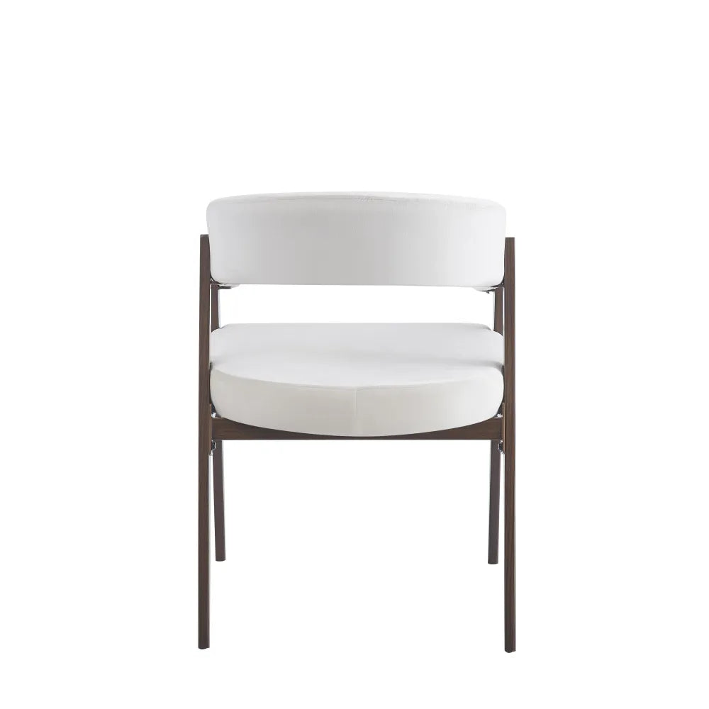 Chaise Alicia pieds Effet Noyer Assises Velours beige