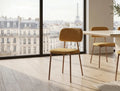 Chaise Azra pieds Effet Noyer Assise Tissu Heritage Ocre noyer