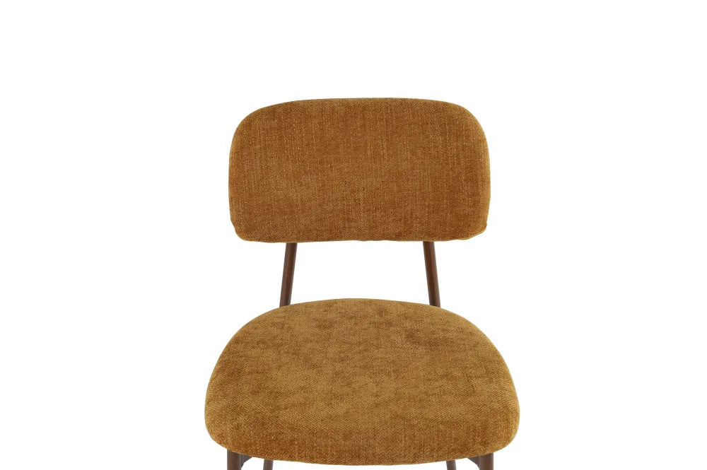 Chaise Azra pieds Effet Noyer Assise Tissu Heritage Ocre noyer